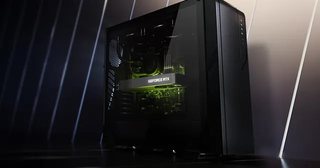 RTX 3060 family page artwork: a GeForce RTX-branded card installed in a PC (family render reused; not specific to the 8 GB model) GeForce RTX 3060 8GB