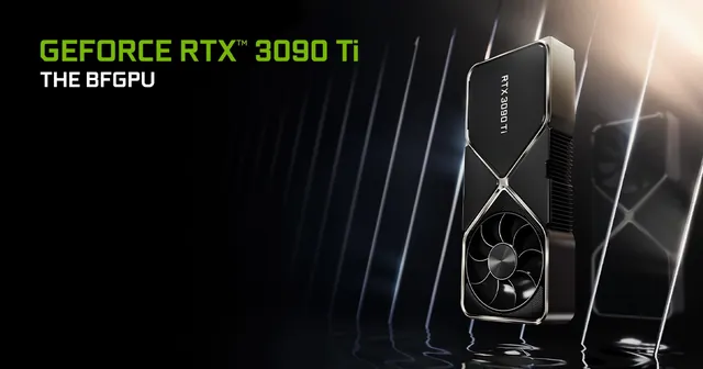 GeForce RTX 3090 Ti Founders Edition card render (page share image titled 'GeForce RTX 3090 Ti The BFGPU') GeForce RTX 3090 Ti